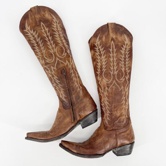 Old Gringo Women’s 8 Mayra Brass Brown Knee High Tall Western Cowgirl Boots - Picture 4 of 13